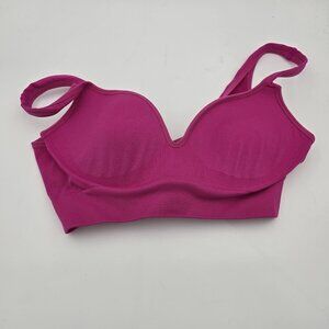Seamless Womens Padded Bra Fuchsia Size Large Polyamide & Elastane Adjustable